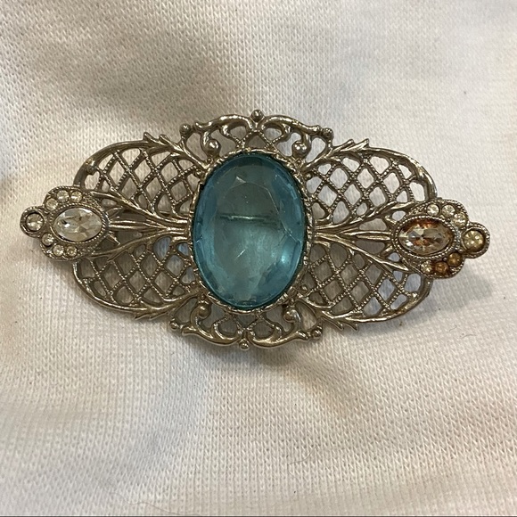 VINTAGE UNSIGNED 1928 Co. FILIGREE BROOCH - Picture 5 of 5